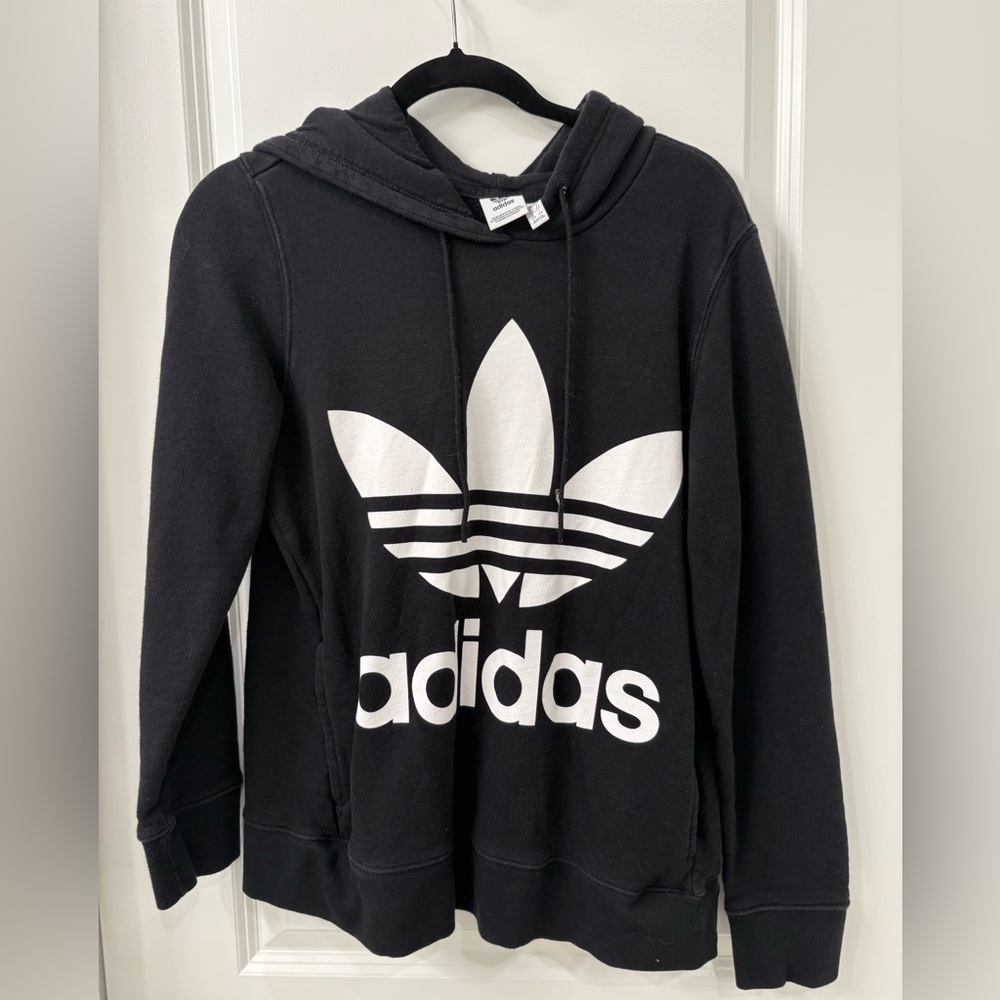 ADIDAS Originals Women's Trefoil Hoodie Black and White